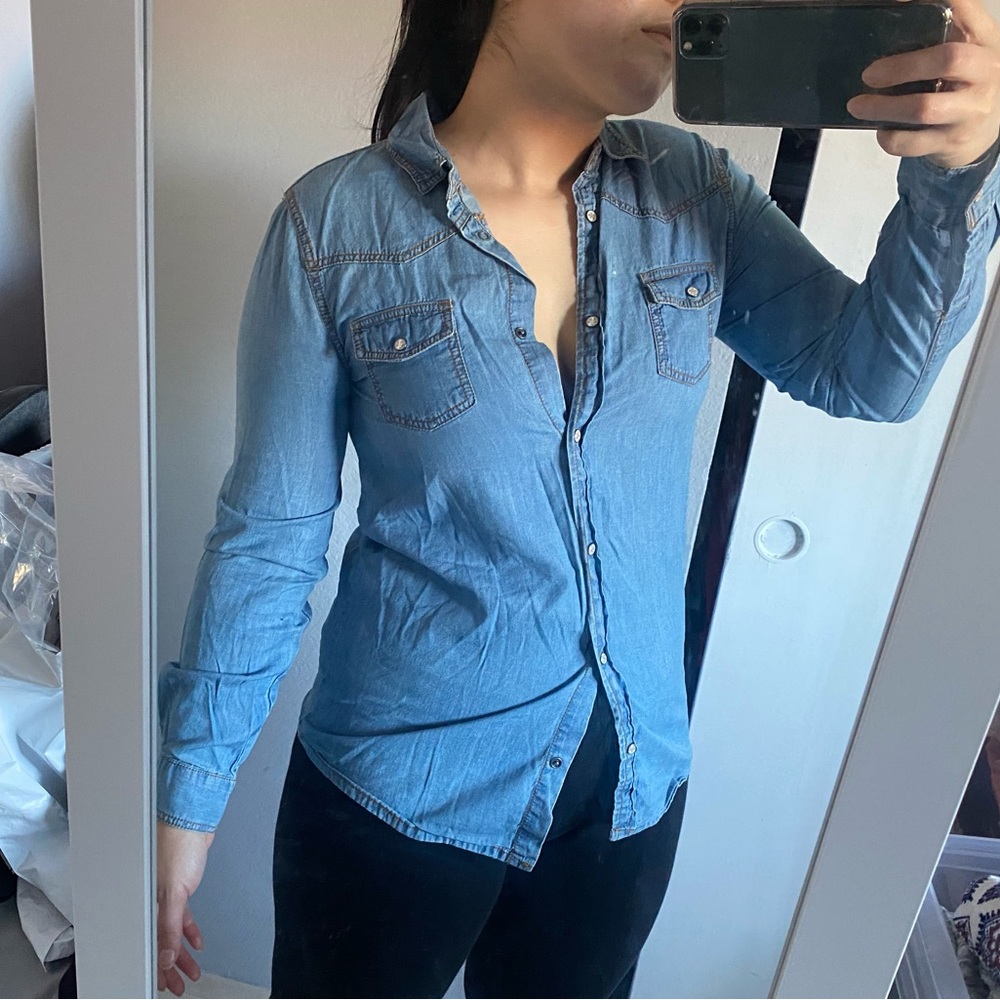 Castro Light Blue Denim Button Up Shirt